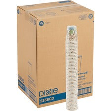 Dixie PerfecTouch 8 oz Insulated Paper Hot Coffee Cups by GP Pro [CUP;PAPER;HOT;8OZ;50CT-CT]