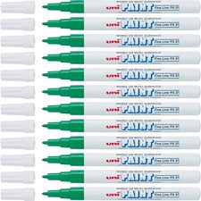 uni&reg; uni-Paint PX-21 Oil-Based Marker - Fine Marker Point - Green Oil Based Ink - 1 Dozen