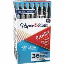 Paper Mate Retractable Profile Ballpoint Pens [PEN;PROFILE;1.4MM;BK;36PK-PK]