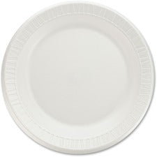 Dart Quiet Classic 9" Laminated Foam Plates - 125 / Pack - 9" Diameter - White - Foam Body - 4 / Carton