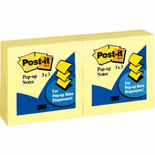 Post-it&reg; Pop-up Notes [NOTE;POPUP;3X3;90SH;CANARY-PK]
