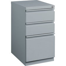 Lorell 20" Box/Box/File Mobile File Cabinet with Full-Width Pull [PEDESTAL; 20" BBF; PLATINUM-EA]