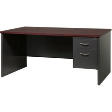 Lorell Fortress Modular Series Right-Pedestal Desk [DESK; 30"X66" RH PED;CH/MH-EA]