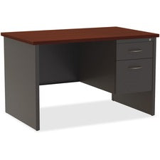 Lorell Fortress Modular Series Right-Pedestal Desk [DESK; 30"X48" RH PED;CH/MH-EA]