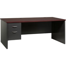 Lorell Fortress Modular Series Left-Pedestal Desk [DESK; 36"X72" LH PED;CH/MH-EA]