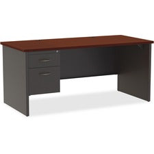 Lorell Fortress Modular Series Left-Pedestal Desk [DESK; 30"X66" LH PED;CH/MH-EA]