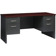 Lorell Fortress Modular Series Double-pedestal Credenza [DESK; 24"X60" DBL PED;CH/MH-EA]