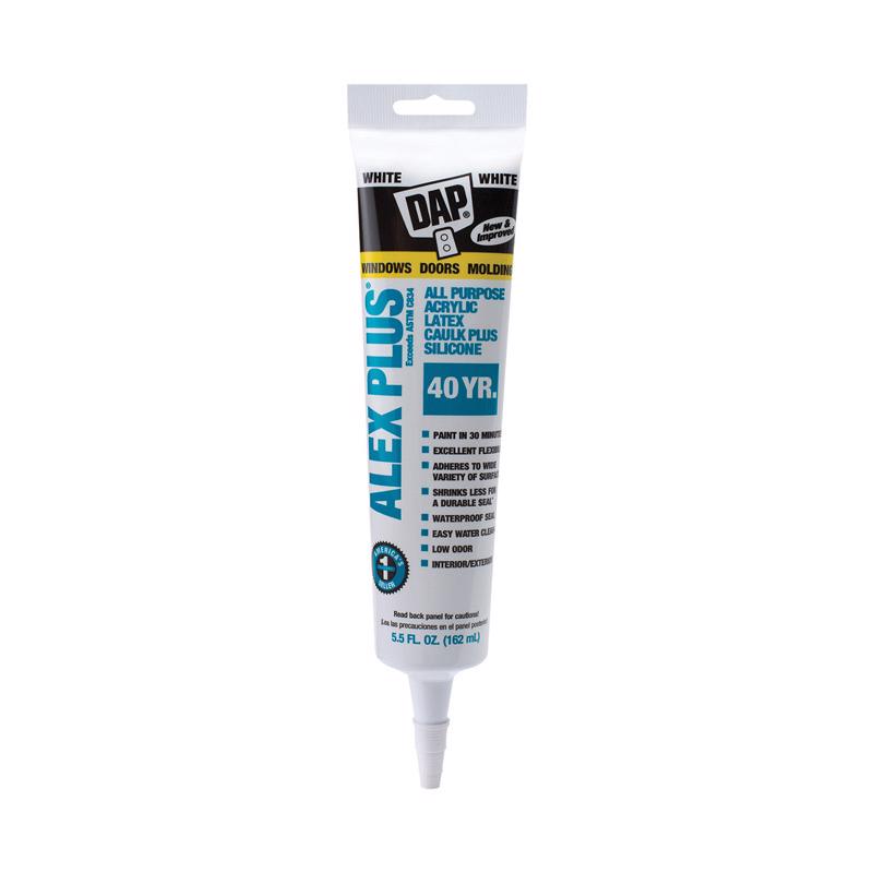 ALEX PLUS - DAP Alex Plus White Acrylic All Purpose Caulk 5.5 oz - Case of 12