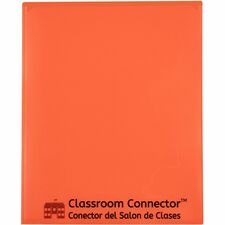 C-Line Classroom Connector Letter Report Cover - 8 1/2" x 11" - 2 Internal Pocket(s) - Orange - 25 / Box