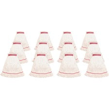 Genuine Joe Narrow Band Large Mophead - Rayon, Cotton - 12 / Carton [MOP;LG;BLEND;NRWBAND;WHITE-CT]