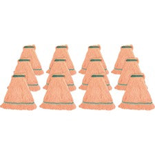 Genuine Joe Narrow Band Medium Mophead - Rayon, Cotton - 12 / Carton [MOP;MED;ORANG;BLND;NARROW-CT]
