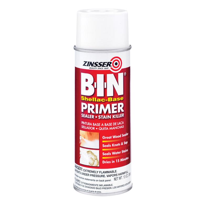 B-I-N - Zinsser B-I-N White Shellac-Based Spray Primer and Sealer 13 oz - Case of 6
