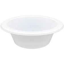Genuine Joe 12 oz Reusable Plastic Bowls - 125 / Pack - Serving - Disposable - White - Plastic Body - 8 / Carton