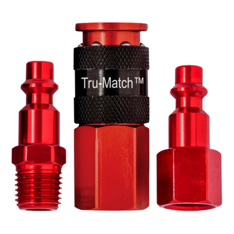 TRUFLATE - Tru-Flate Tru-Match 1/4 in. Coupler and Plug Kit Carded 3 pc