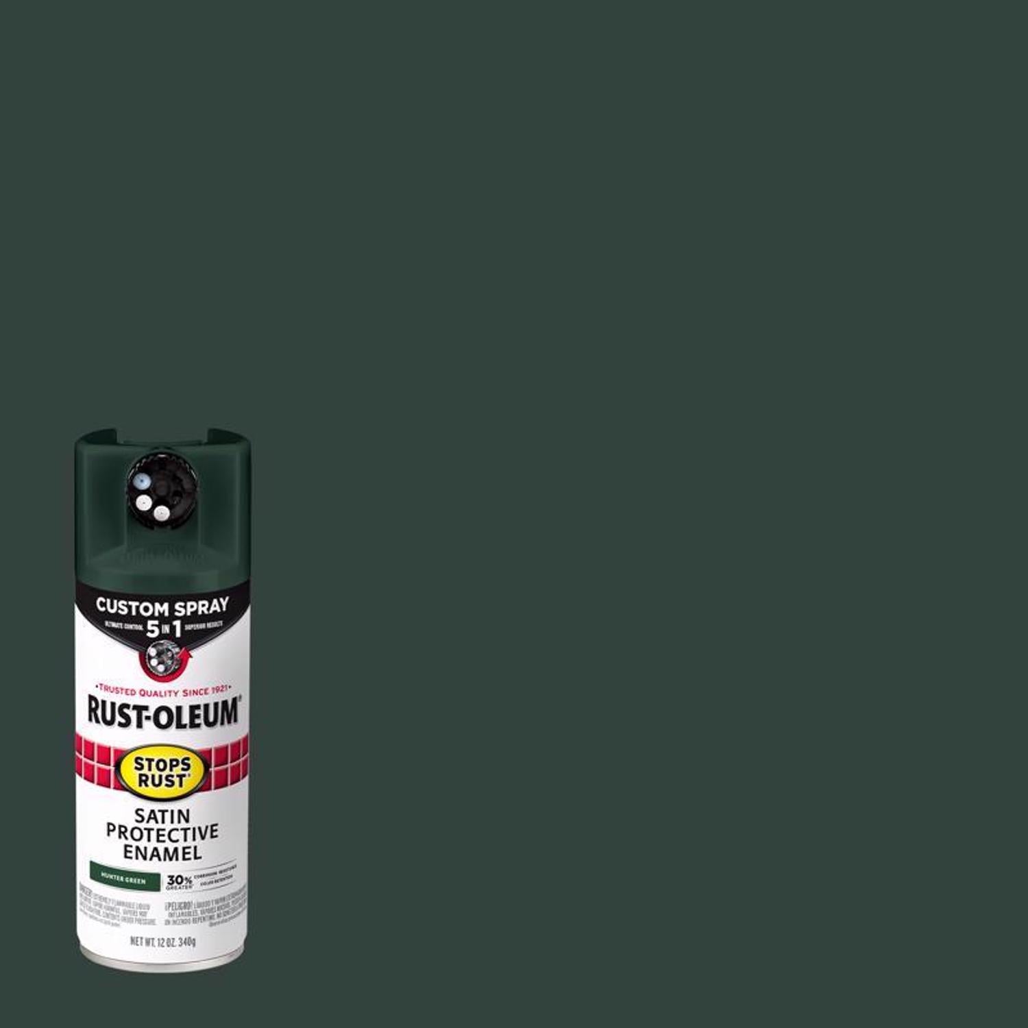 Rust-Oleum Stops Rust 5-in-1 Indoor and Outdoor Satin Hunter Green Oil-Based Oil Modified Alkyd Prot - Case of 6