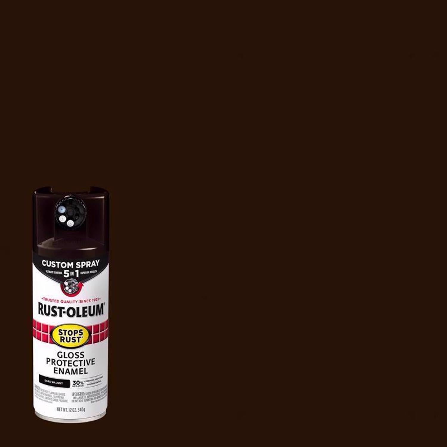Rust-Oleum Stops Rust 5-in-1 Indoor and Outdoor Gloss Dark Walnut Oil-Based Oil Modified Alkyd Prote - Case of 6