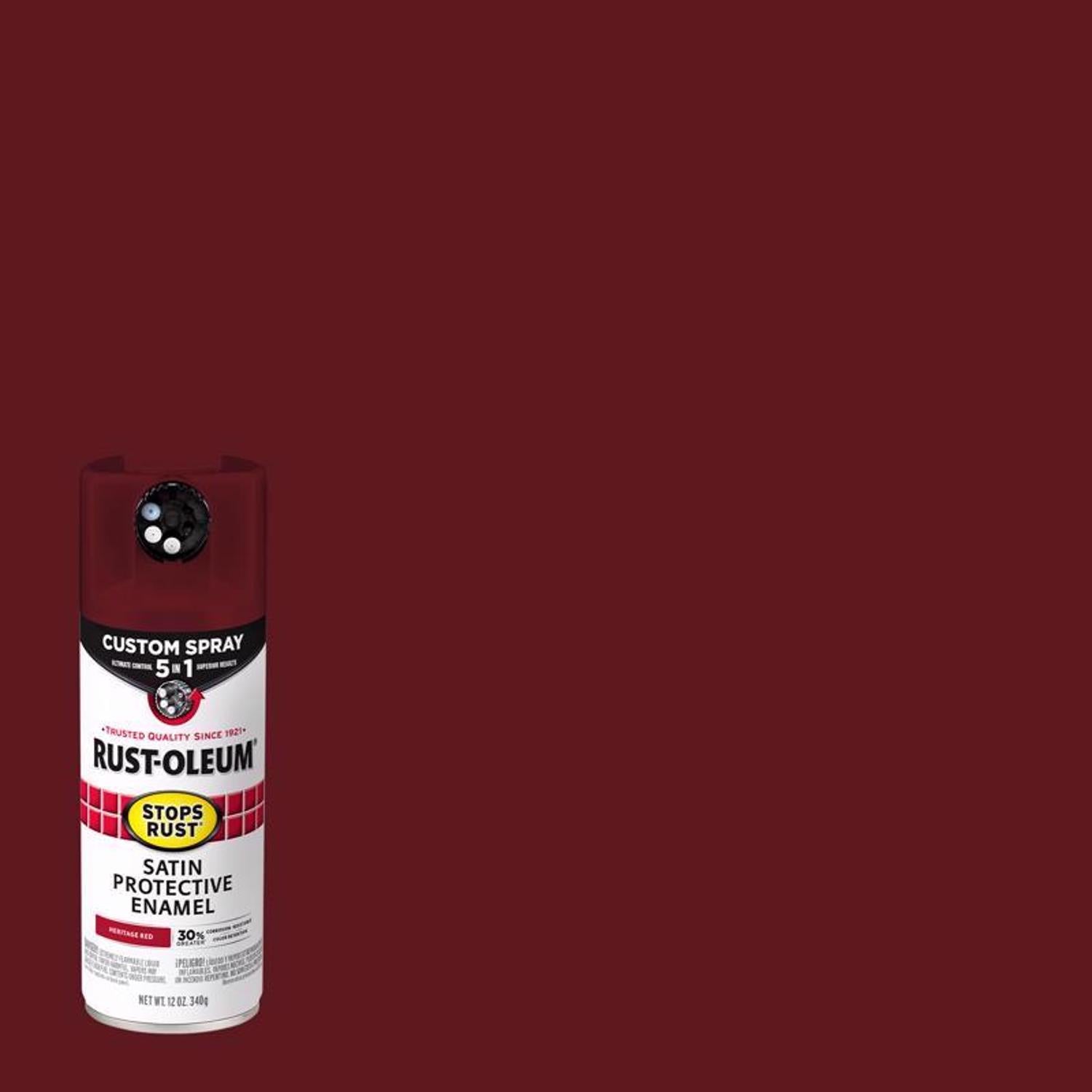 Rust-Oleum Stops Rust Indoor and Outdoor Satin Red Oil Modified Alkyd Spray Paint 12 oz - Case of 6