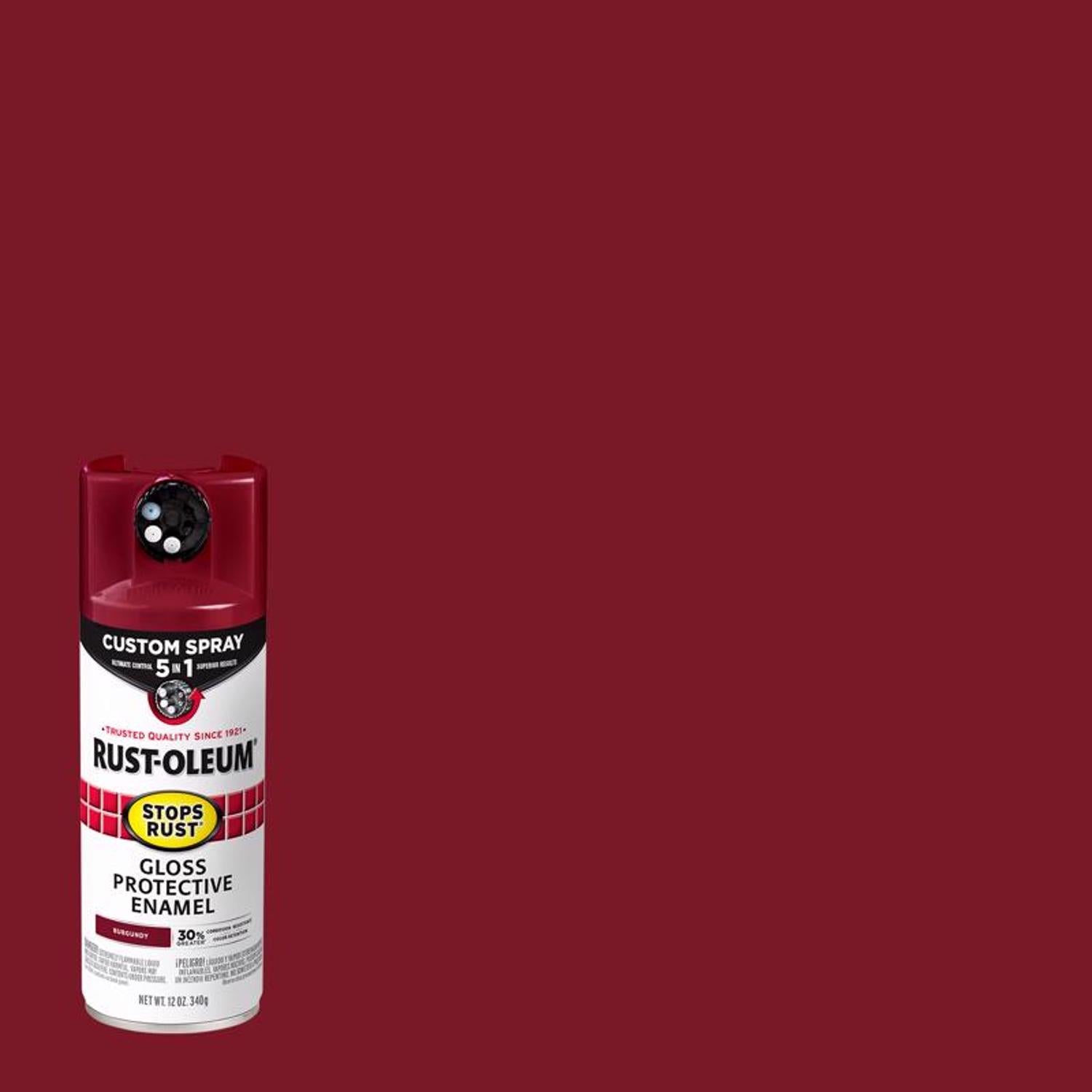 Rust-Oleum Stops Rust Indoor and Outdoor Gloss Burgundy Oil Modified Alkyd Spray Paint 12 oz - Case of 6