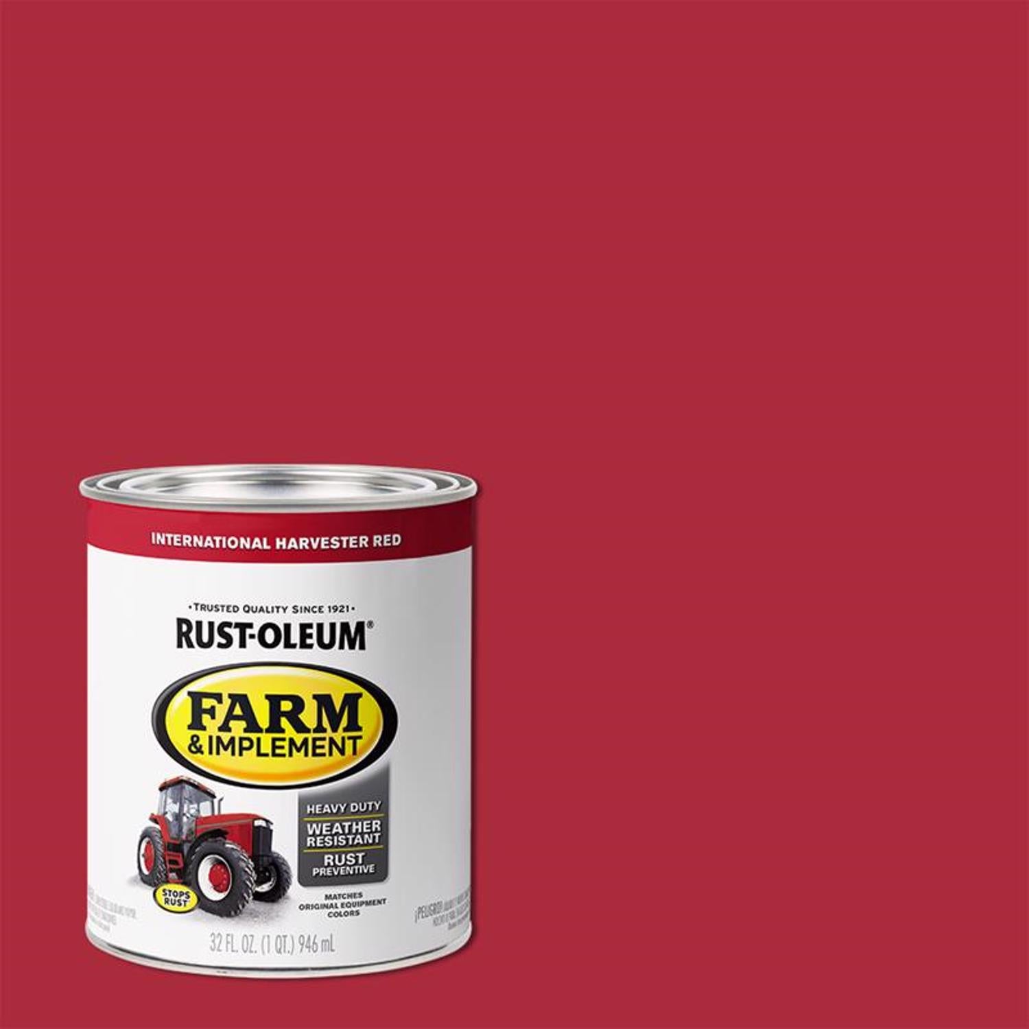 Rust-Oleum Indoor and Outdoor Gloss International Harvester Red Oil-Based Oil Modified Alkyd Farm & - Case of 2