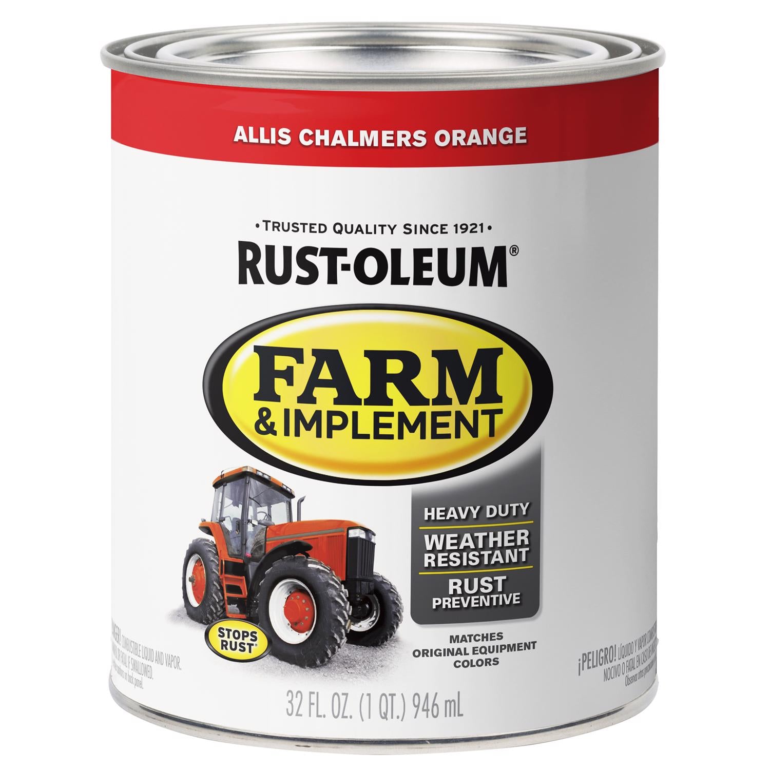 Rust-Oleum Indoor and Outdoor Gloss Allis Chalmers Orange Oil-Based Oil Modified Alkyd Farm & Implem - Case of 2