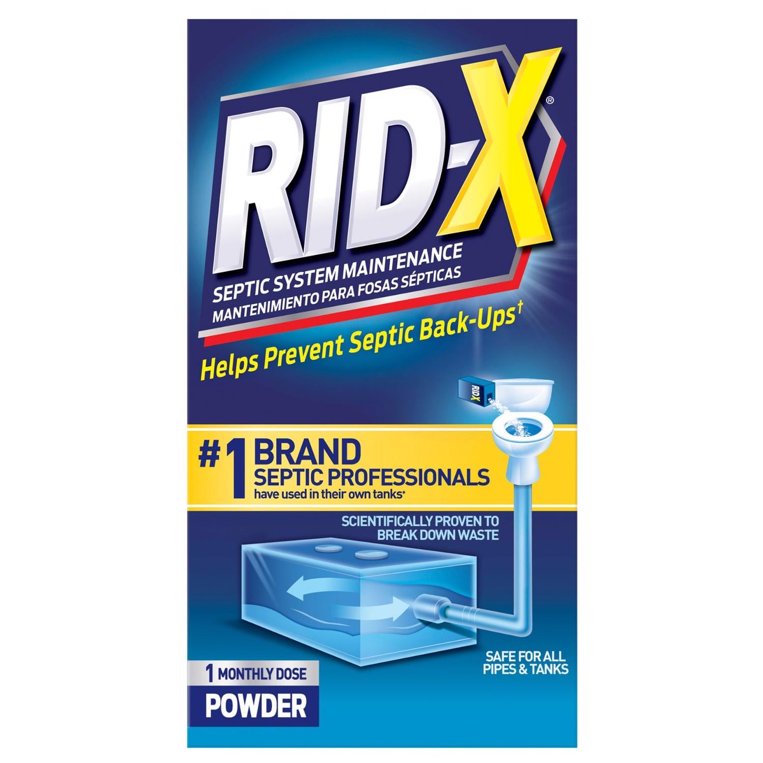 Rid-X Powder Septic System Cleaner 9.8 oz - Case of 12