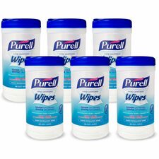 PURELL&reg; Clean Scent Hand Sanitizing Wipes - Clean - White - 40 Per Canister - 6 / Carton