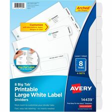 Avery&reg; Big Tab Tab Divider [DIVIDERS;EZPEEL;LBL;8TB;4PK-PK]