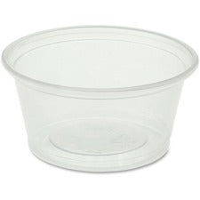 Genuine Joe 2 oz Portion Cups - 50.0 / Bag - 50 / Carton - Clear - Polystyrene - Beverage, Sauce