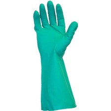 Safety Zone Green Flock Lined Nitrile Gloves [GLOVE;NTRL;GREEN;FLCK LND;M-DZ]