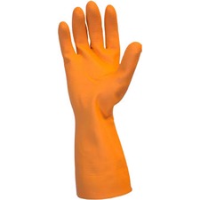 Safety Zone Orange Neoprene Latex Blend Flock Lined Latex Gloves [GLOVE;BLEND;OR;FLCKLND;S-DZ]