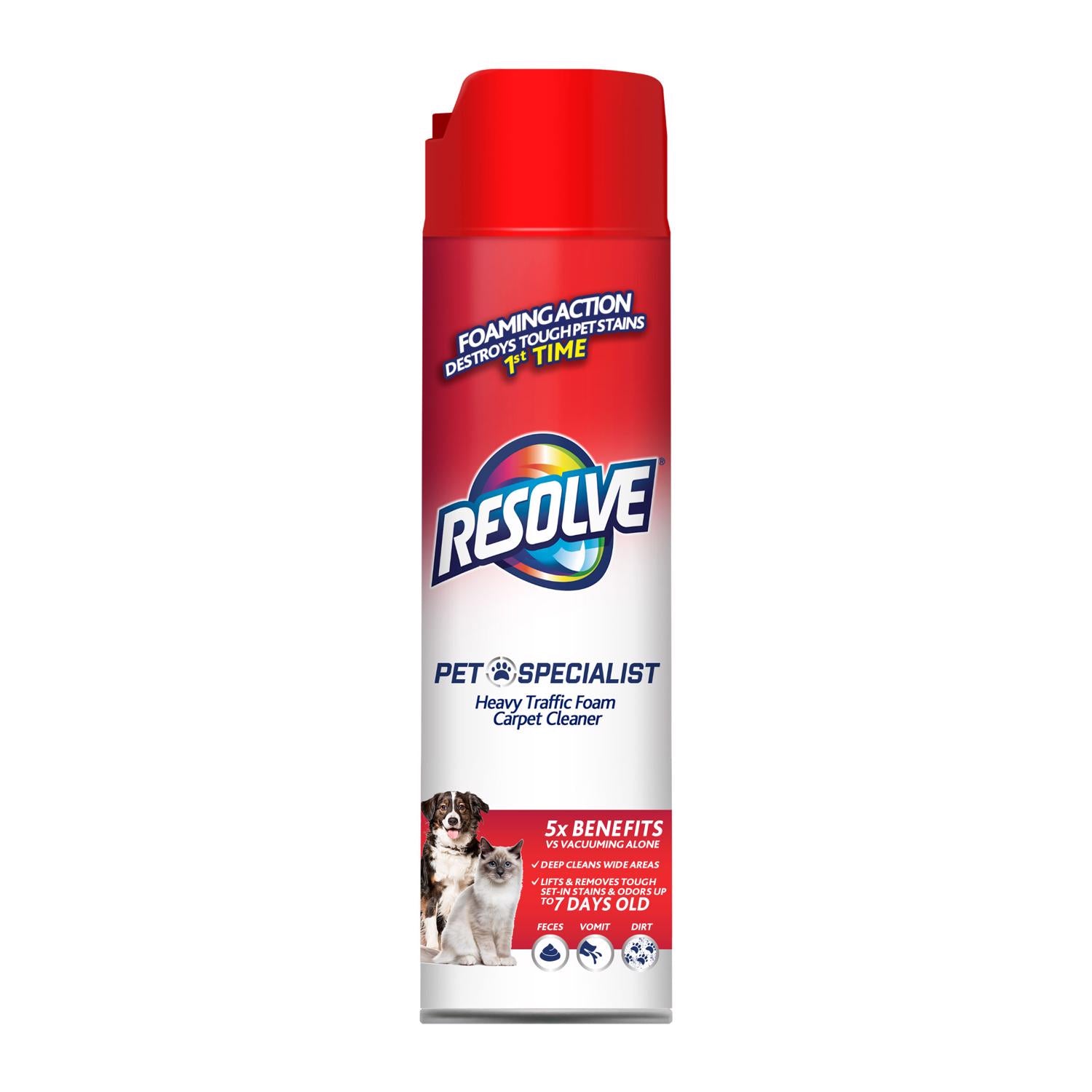Resolve No Scent Pet Stain Carpet Cleaner 22 oz Foam - Case of 6