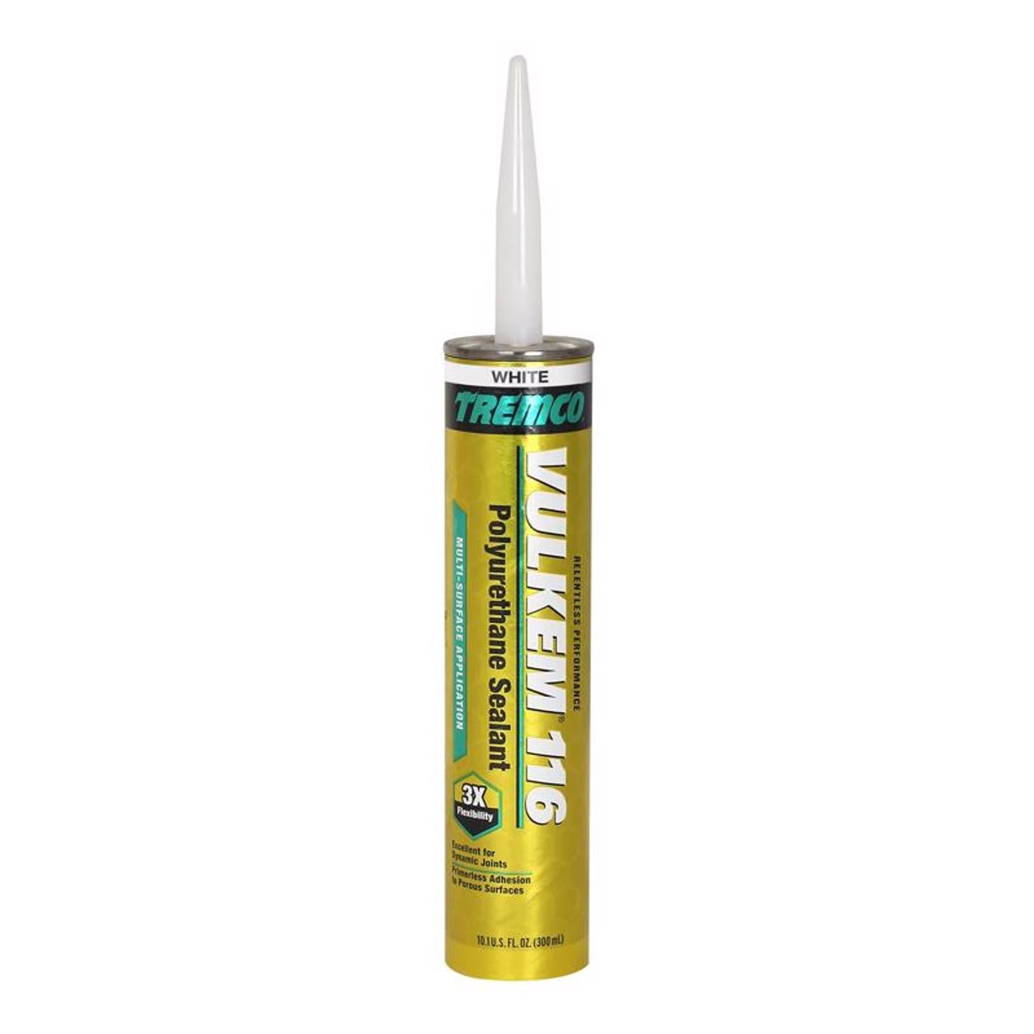 Vulkem 116 White Polyurethane Window and Door Caulk Sealant 10.1 fl. oz. - Case of 12
