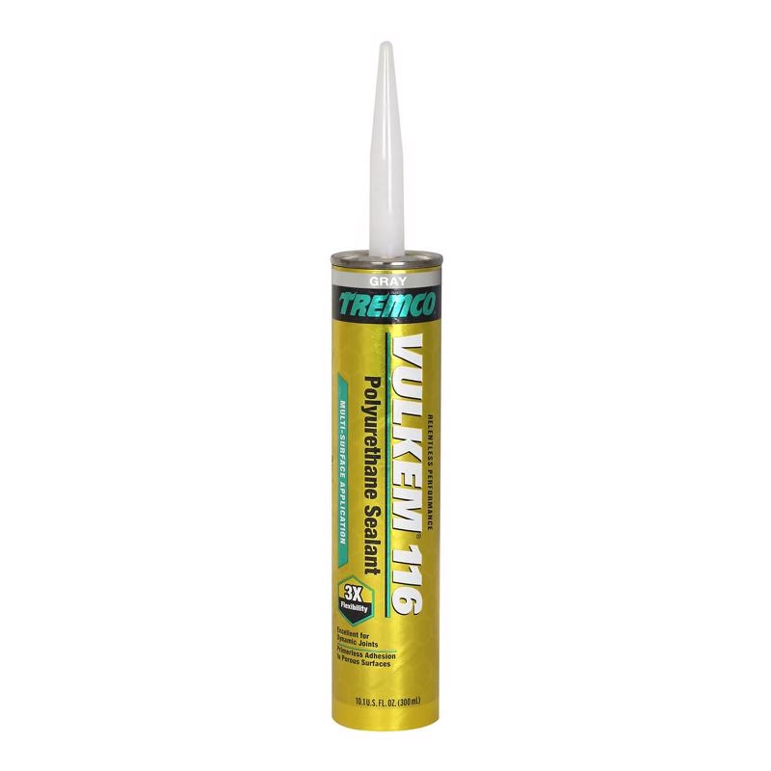 Vulkem 116 Gray Polyurethane Window and Door Caulk Sealant 10.1 fl. oz. - Case of 12
