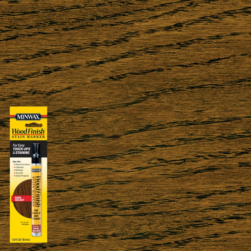 MINWAX - Minwax Wood Finish Stain Marker Semi-Transparent Dark Walnut Oil-Based Stain Marker 0.33 oz