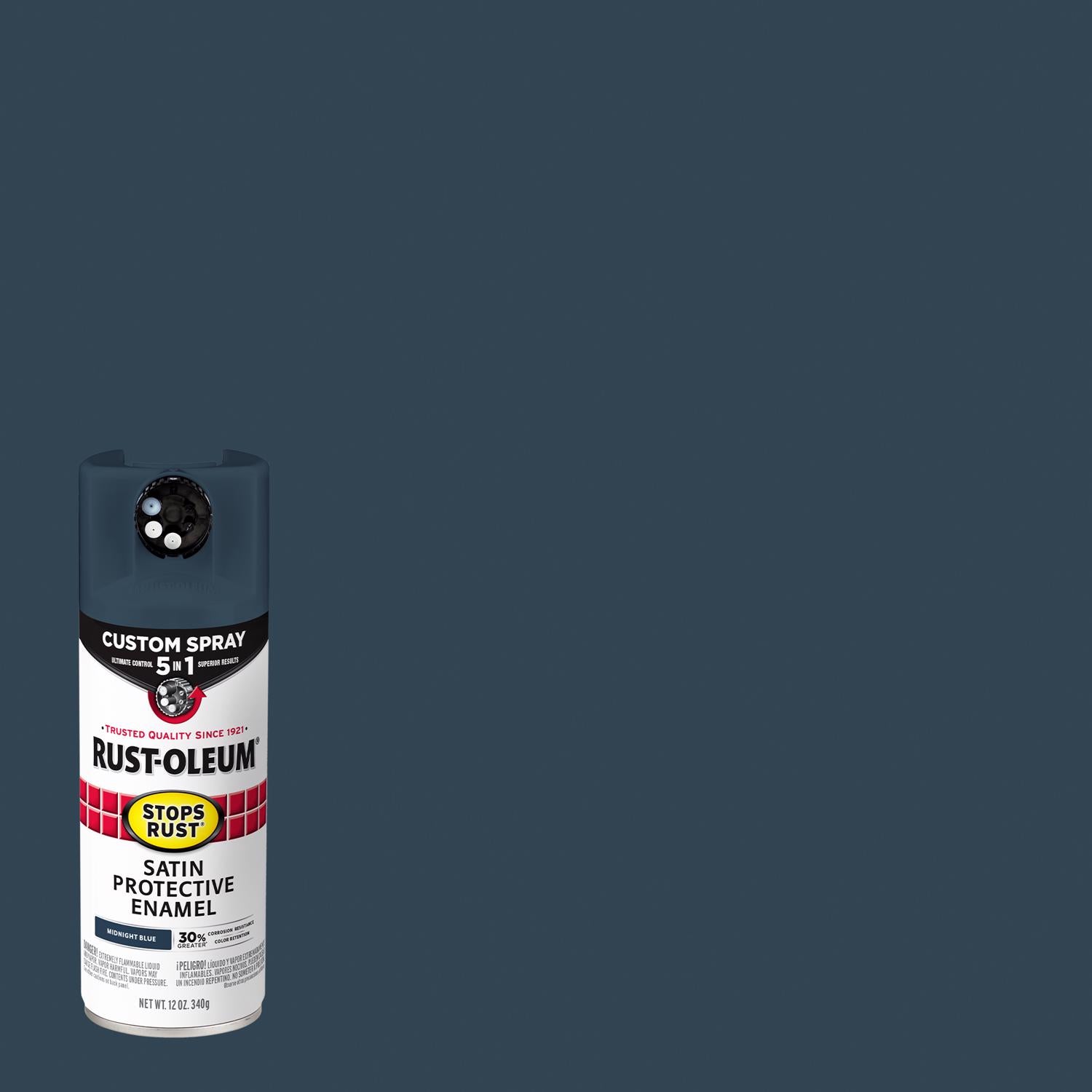 Rust-Oleum Stops Rust Satin Midnight Blue Protective Enamel Spray Paint 12 oz - Case of 6