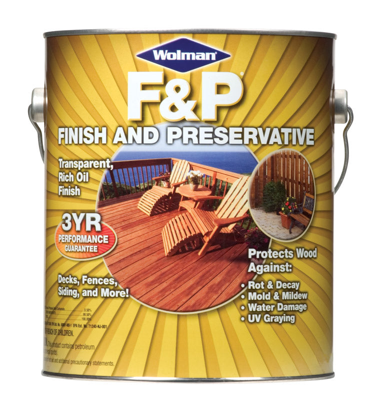 WOLMAN F&P - Wolman F&P Satin Redwood Oil-Based Wood Finish 1 gal - Case of 4
