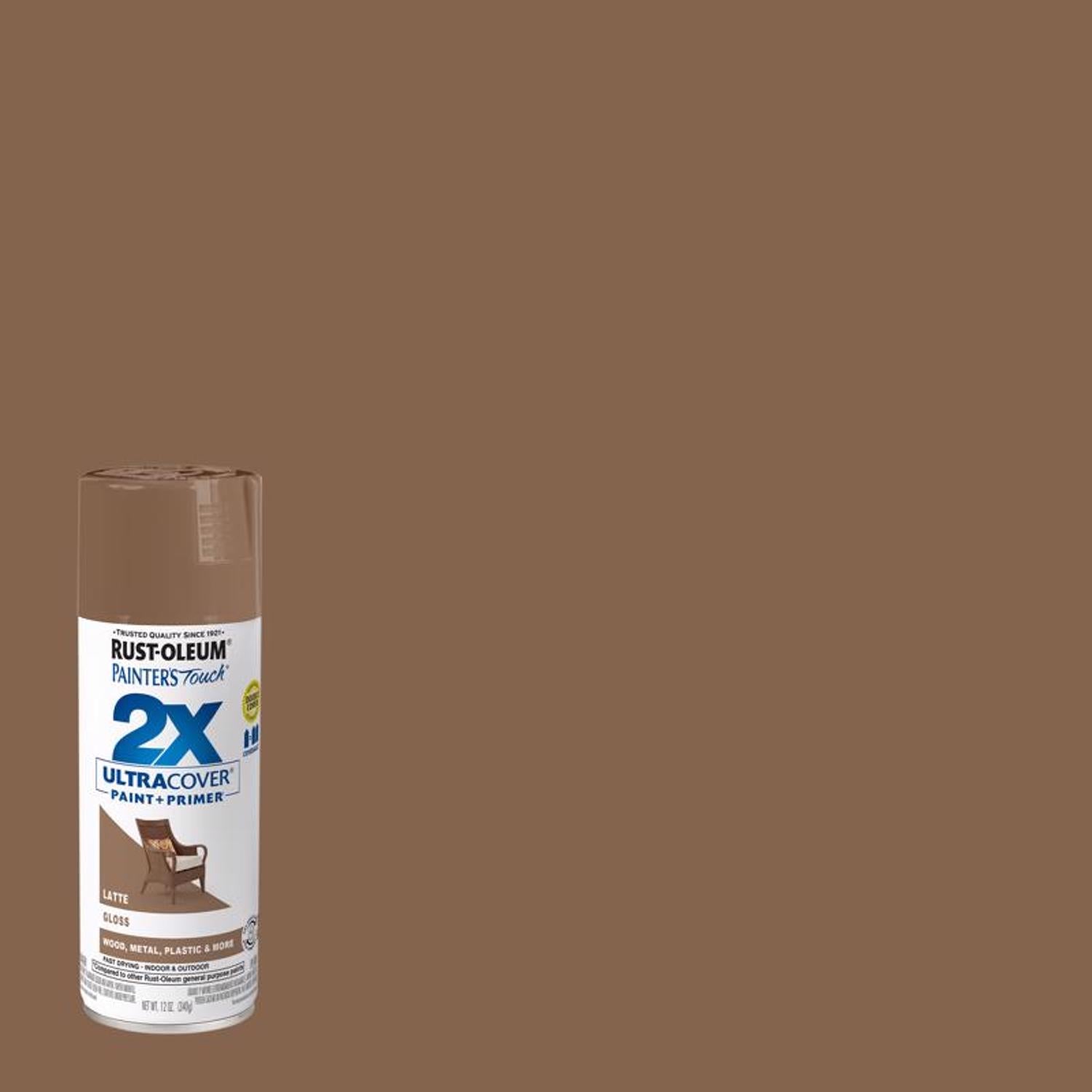 Rust-Oleum Painter's Touch 2X Ultra Cover Gloss Latte Paint+Primer Spray Paint 12 oz - Case of 6