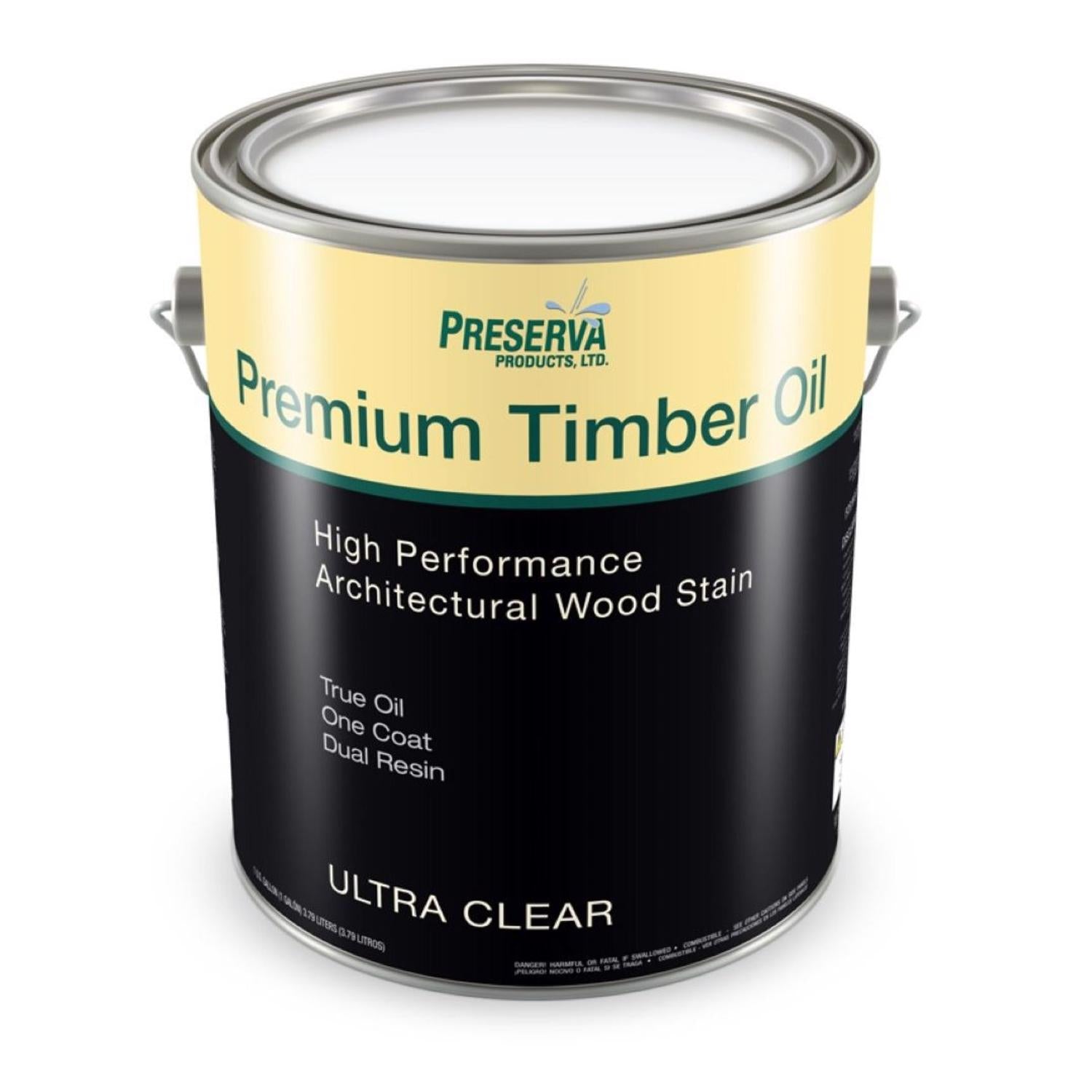 Preserva Wood Premium Transparent Matte Ultra Clear Oil-Based Alkyd Penetrating Timber Oil 1 gal - Case of 4