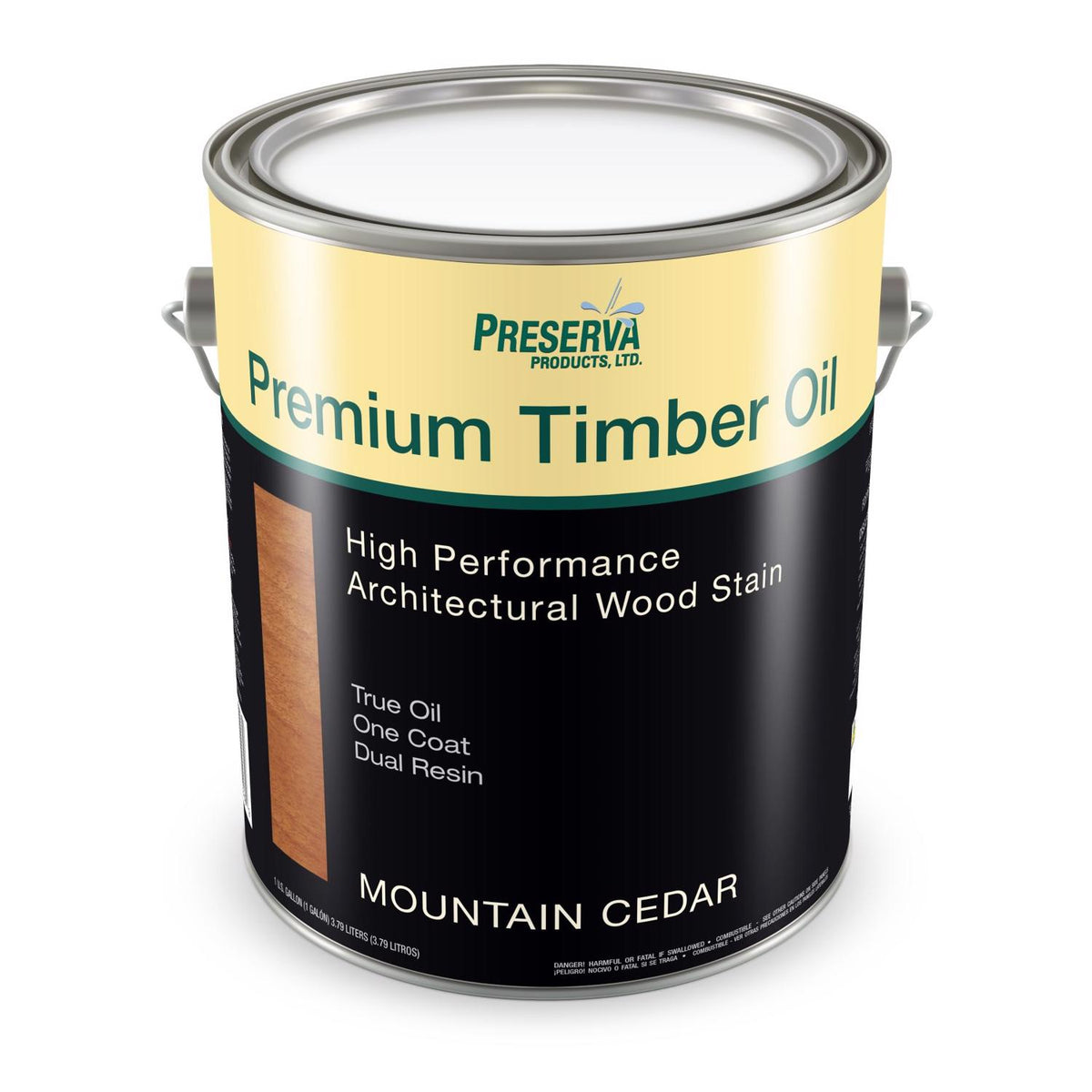 Preserva Wood Premium Transparent Matte Mountain Cedar Oil-Based Alkyd Penetrating Timber Oil 1 gal - Case of 4