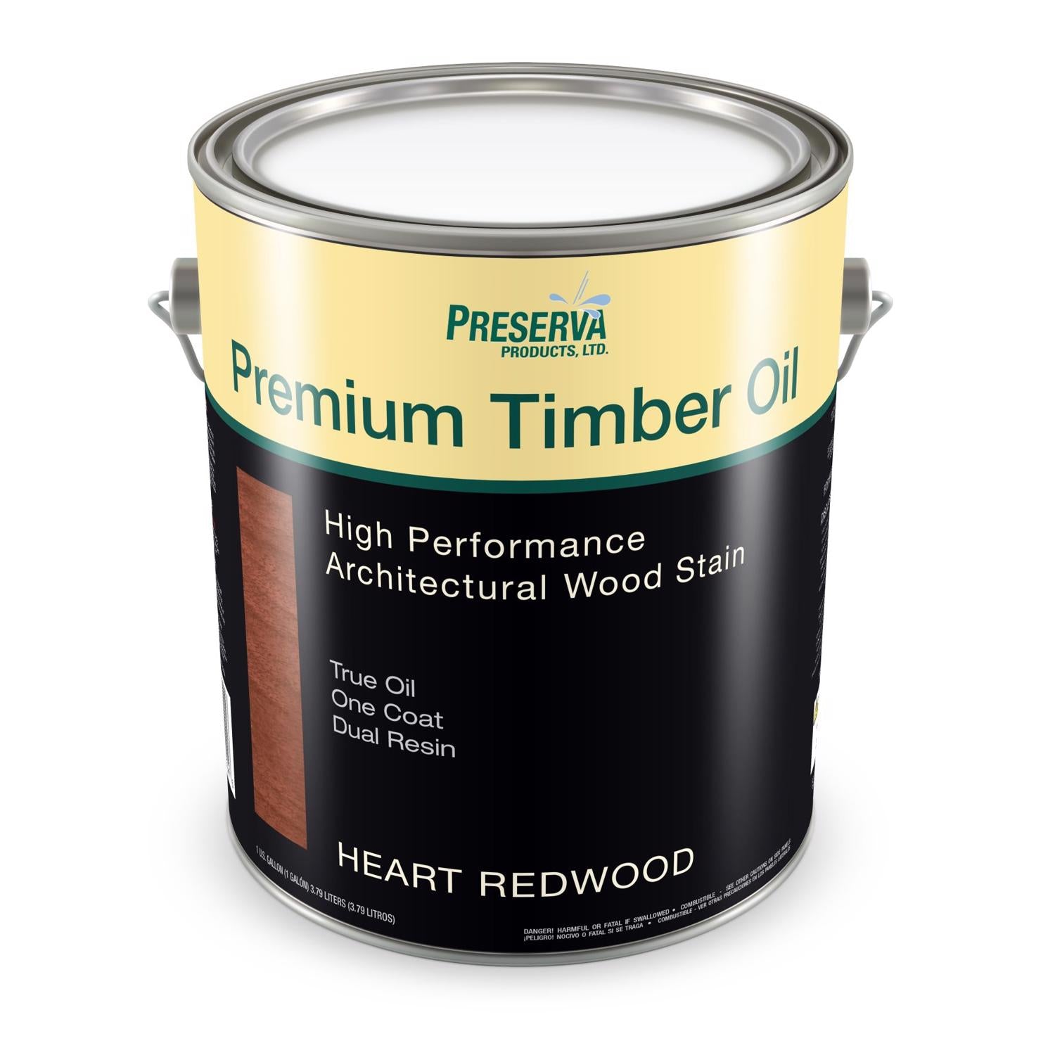Preserva Wood Premium Transparent Matte Heart Redwood Oil-Based Alkyd Penetrating Timber Oil 1 gal - Case of 4