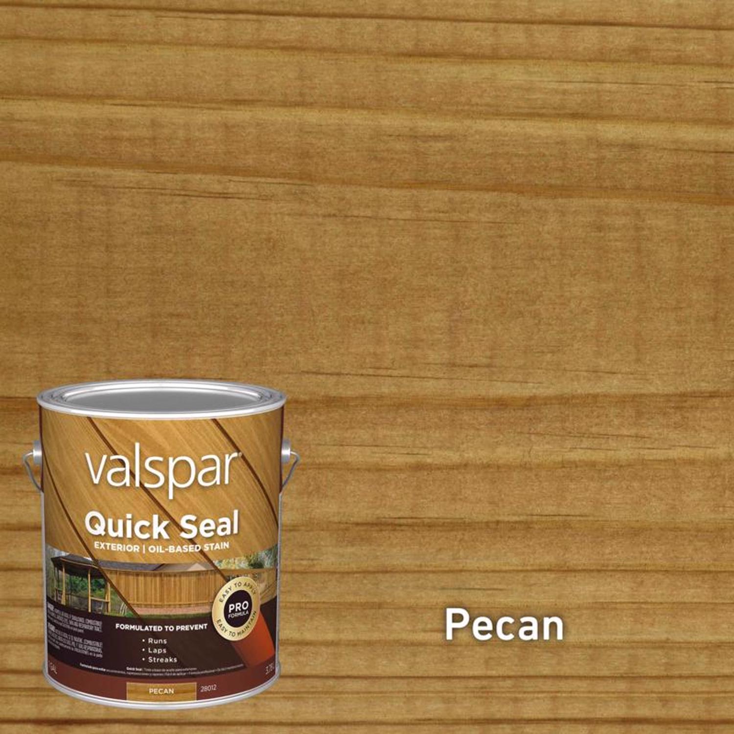 Valspar Quick Seal Semi-Transparent Pecan Oil-Based Exterior Stain 1 gal - Case of 4