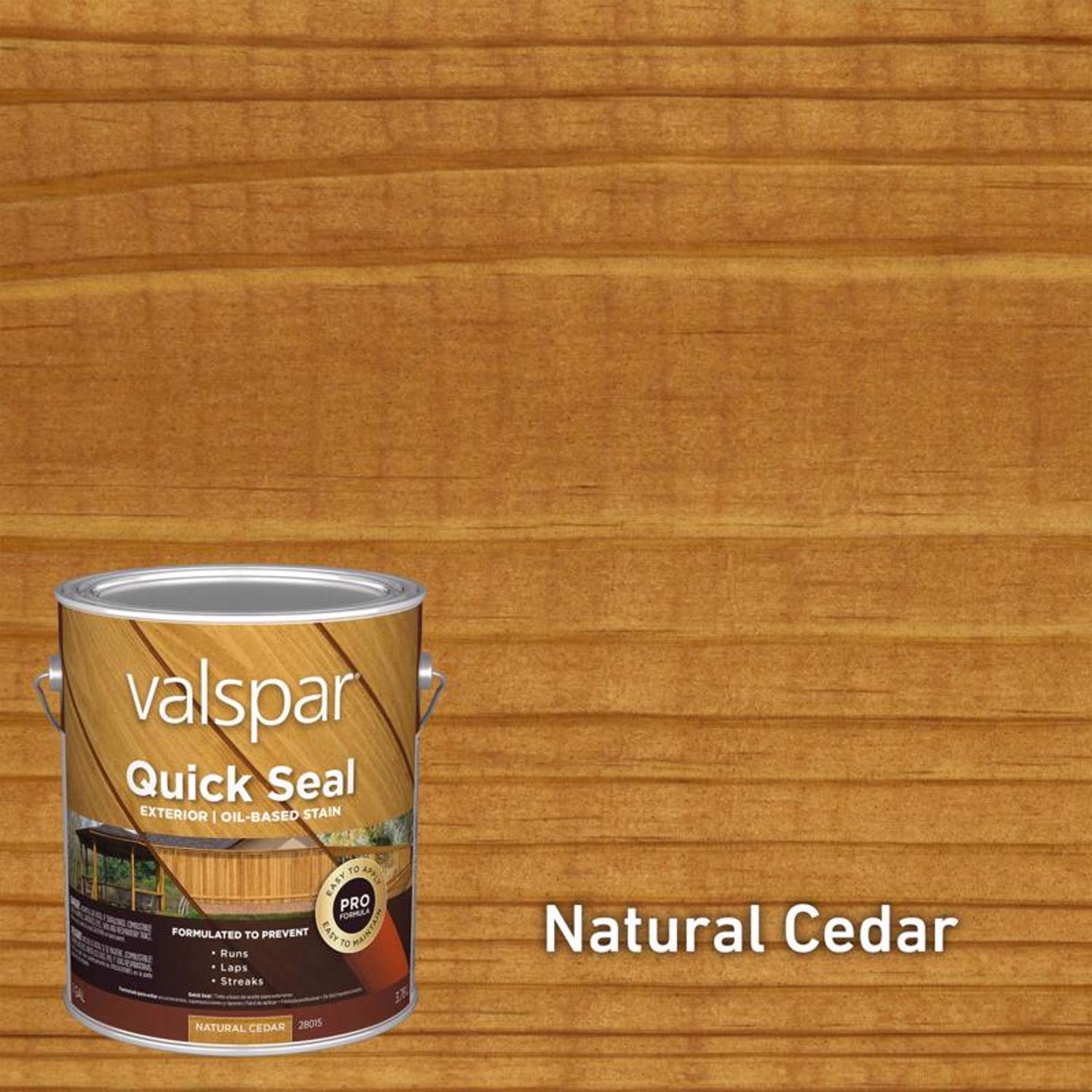 Valspar Quick Seal Semi-Transparent Natural Cedar Oil-Based Exterior Stain 1 gal - Case of 4