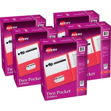 Avery&reg; Letter Pocket Folder [FOLDER;2-POCKET;LETTER;RED-CT]
