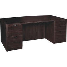 Lorell Prominence 2.0 Bowfront Double-Pedestal Desk [DESK;DBL;PED;42X72;ES-EA]