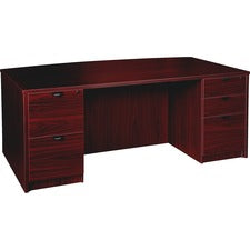 Lorell Prominence 2.0 Bowfront Double-Pedestal Desk [DESK;DBL;PED;42X72;MY-EA]