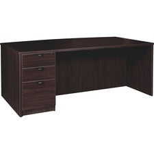 Lorell Prominence 2.0 Bowfront Left-Pedestal Desk [DESK;LT;SGLPED;BOW;42X72;ES-EA]