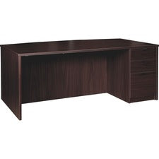 Lorell Prominence 2.0 Bowfront Right-Pedestal Desk [DESK;RT;SGLPED;BOW;42X72;ES-EA]