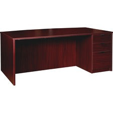 Lorell Prominence 2.0 Bowfront Right-Pedestal Desk [DESK;RT;SGLPED;BOW;42X72;MY-EA]