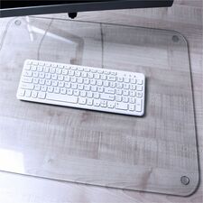 Desktex&reg; Glass Desk Pad - 19" x 24" - Clear Rectangular Glass Desk Pad - 24" L x 19" W x 0.2" D