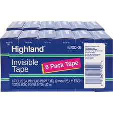 Highland 3/4"W Matte-finish Invisible Tape [TAPE;INVISBL;ECON;3/4X1000-BD]